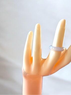 Translucent Pale Lavender Chalcedony Band Ring
